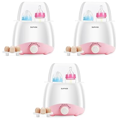 Supvox Bottle Warmer for Babies Milk Electric 6 in 1 Sterilizer for Feeding Bottles with 8-15 Mins Fast Warming 24H Keep