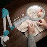 ARTDOT Lupa con Luz LED Profesional Extraíble con Soporte - Lámpara Escritorio de Gran Aumento para Leer, Diamond Painting y Puzzles. Kit Accesorios para Adultos y Manualidades
