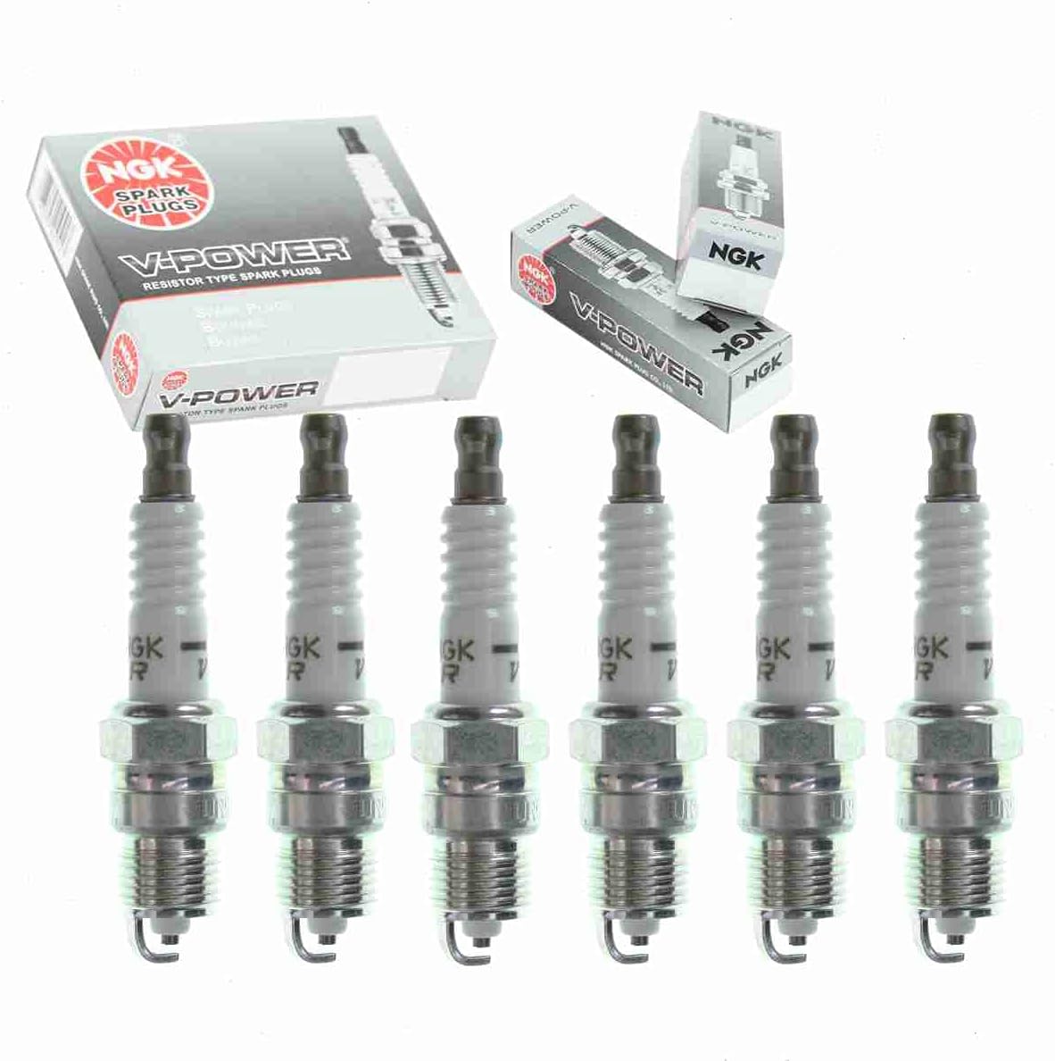 6 pc NGK V-Power Spark Plugs compatible with Chevrolet Camaro 2.8L 3.1L 3.4L V6 1982-1995