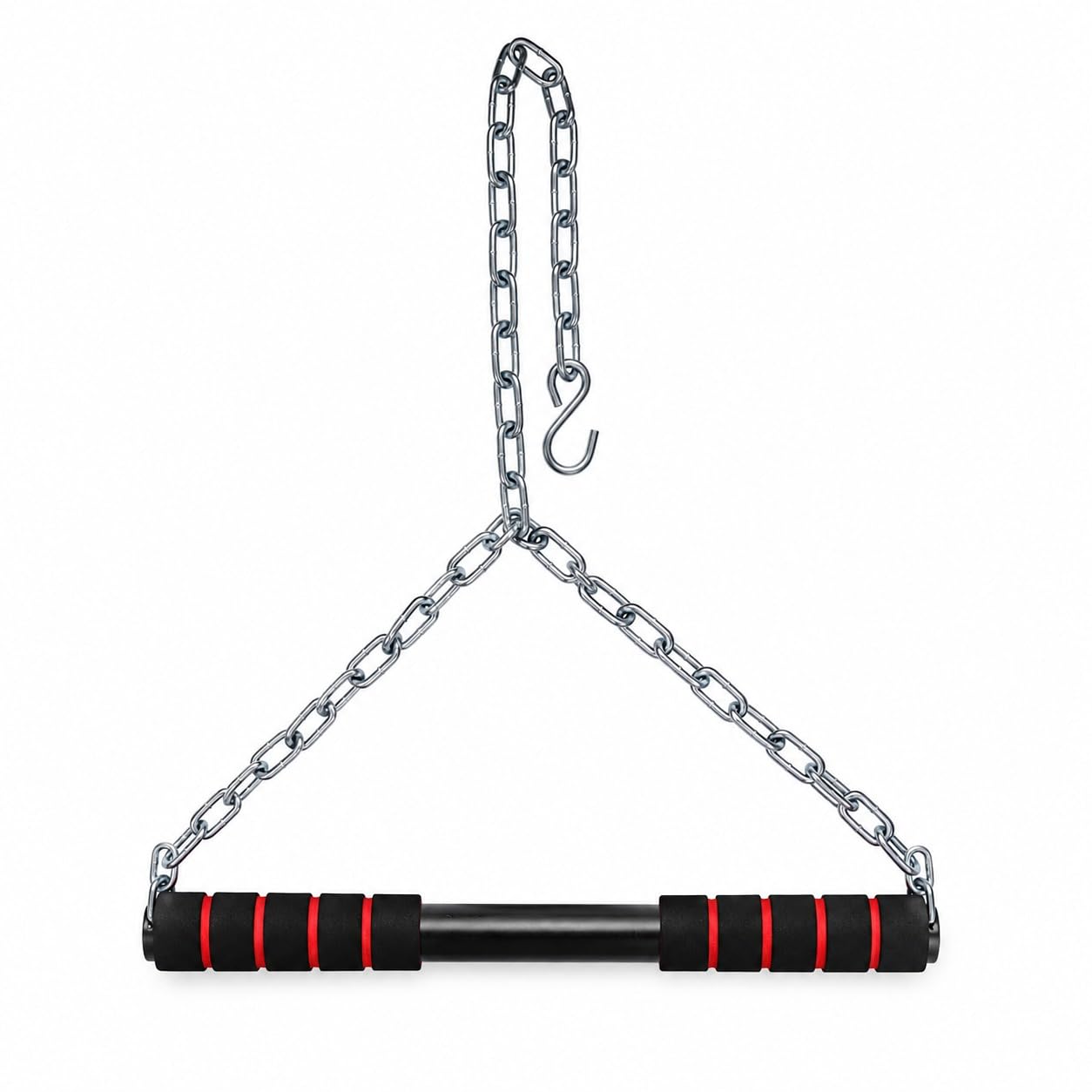 Pull Down Bar with Chain | Home Gym Cable Machine Attachment for Lat Pulldown, Seated Row & Strength Training | Steel Handle for Back, Arms, Shoulders & Upper Body Workout-picture-24