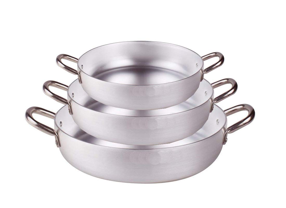 AGNELLI IRPot- Set 3 PZ PENTOLA TEGAME in Alluminio Professionale 26+30+34 CM
