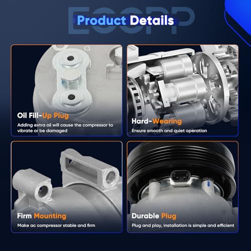 Image of ECCPP AC Compressor with Clutch 1997-2004 Fit for Chevrolet Corvette 5.7L | Fast Cooling Air Conditioning Compressor