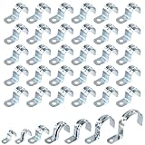 Swpeet Zinc Plated Steel EMT Pipe Straps with 1 Hole for EMT Conduit or Pipe Fixing (1-25mm) 30Pcs 1(25mm) Verzinkt Ein Loch EMT Rohrgurt Kit, Rohrgurte U Halterung Rohrgurt Rohrschelle