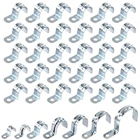 Swpeet Zinc Plated Steel EMT Pipe Straps with 1 Hole for EMT Conduit or Pipe Fixing (1\-25mm) 30Pcs 1\(25mm) Verzinkt Ein Loch EMT Rohrgurt Kit, Rohrgurte U Halterung Rohrgurt Rohrschelle