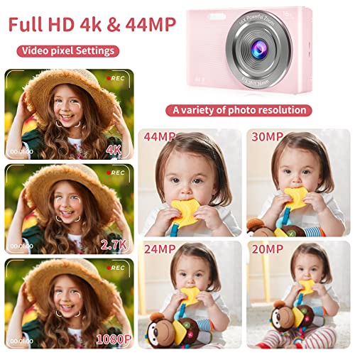 image for Digital Camera, Saneen FHD 2.7K Cameras for Photography, 44MP Kids Cam