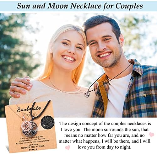 D Dongjiangjin Gift Couple Necklace, Anniversary Valentines Birthday Christmas Gifts for Him Boyfriend Husband Men Girlfriend Her