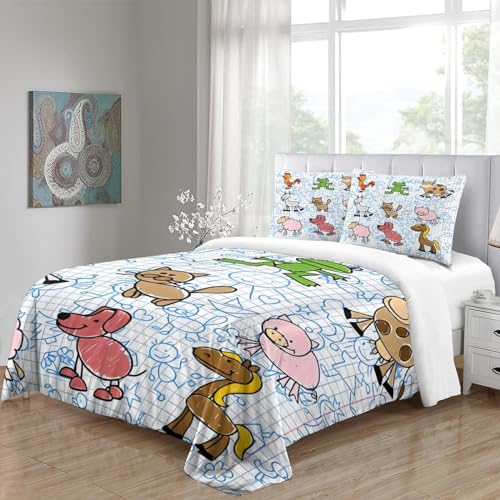 Funda nórdica de animales 3D Double 200x200 con fundas de almohada 5