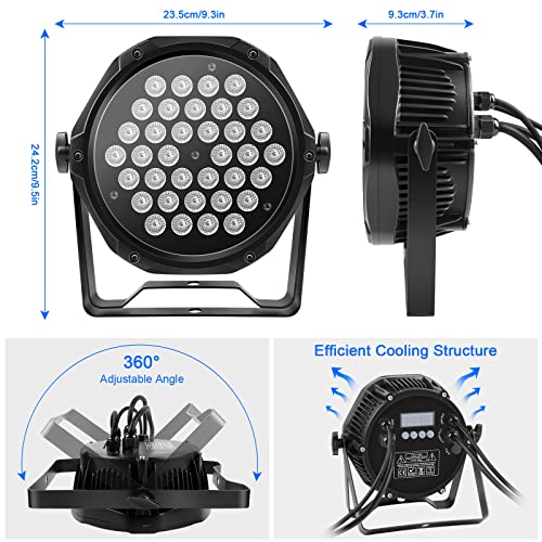 Led Stage Lights Ip67 Waterproof Par Lights, 180W Rgbw 4-In-1 High Power Holdlamp Outdoor Uplights For Events With Dmx Control Sound Activated For Party Bar Church Dj Wedding Live Show #TOP3