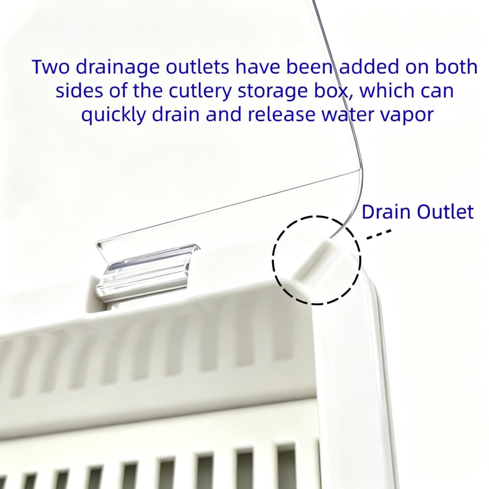 Flatware Tray with Lid & Drainer - Kitchen Organizer -4 Flatware Tray with Lid & Drainer - Kitchen Organizer -4