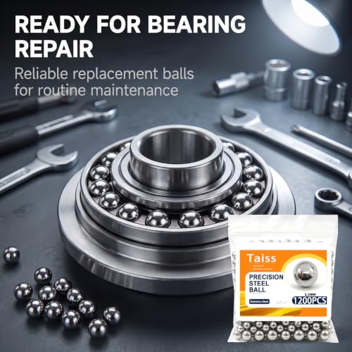 Image of Taiss 1500PCS 2mm 304 Stainless Steel Precision Balls,Precision Steel Ball Assortment Kit,Metal Balls