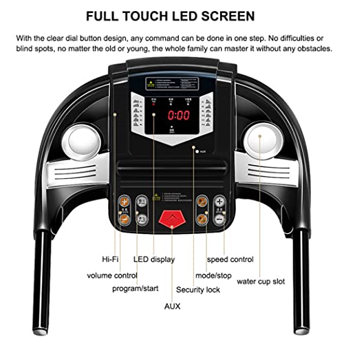 Image of Heavy Duty Electric Motorized Folding Treadmill,3.0HP Electric Treadmill for Home,with LED Touch Display and Blue Tooth Speaker