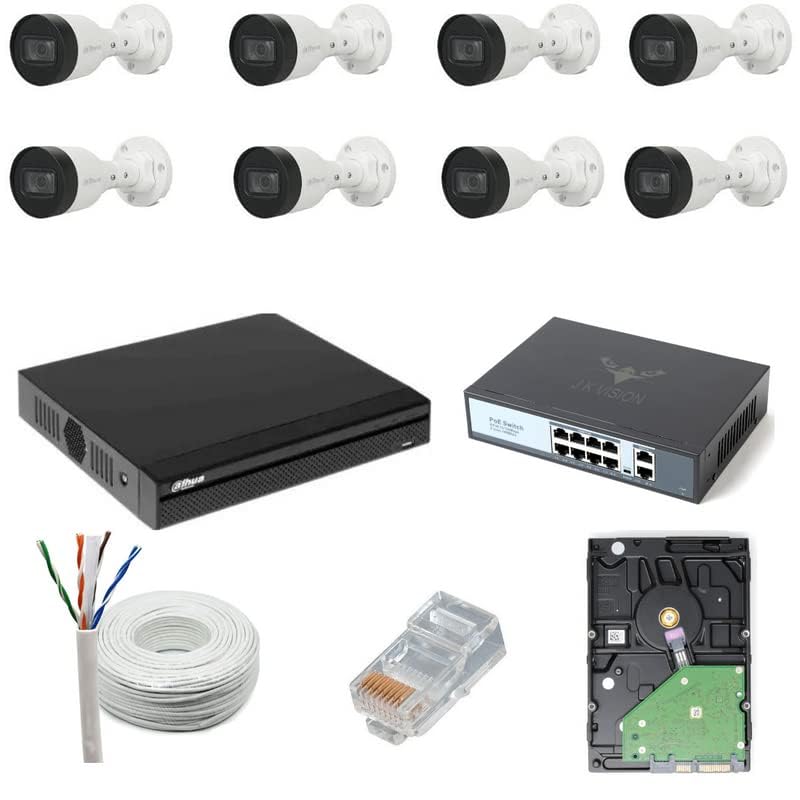 DAHUA 2MP CCTV IP Camera Full Set, 8 Bullet, 8 Channel NVR, 8 Port JK Vision POE, 2TB Hard Disk, Cat6 Cable(100Meter), 16 RJ45 Connector-image-49