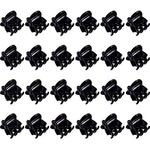 Haarklammern Mini,24er Pack Damen Haargreifer Kleine Haarspangen Kunststoff Orchidee Clips Pflanzenclips Pins Schellen für Mädchen Frauen 1.5 CM Schwarz Cover