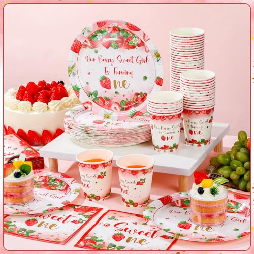 Assiettes en carton jetables fraise anniversaire Lot de 200 pour baby shower