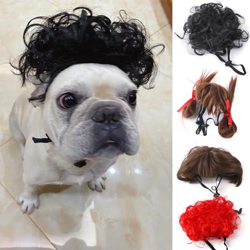 HomeSoGood 3pcs Pelucas para Mascotas Disfraz Divertido miniatura 2