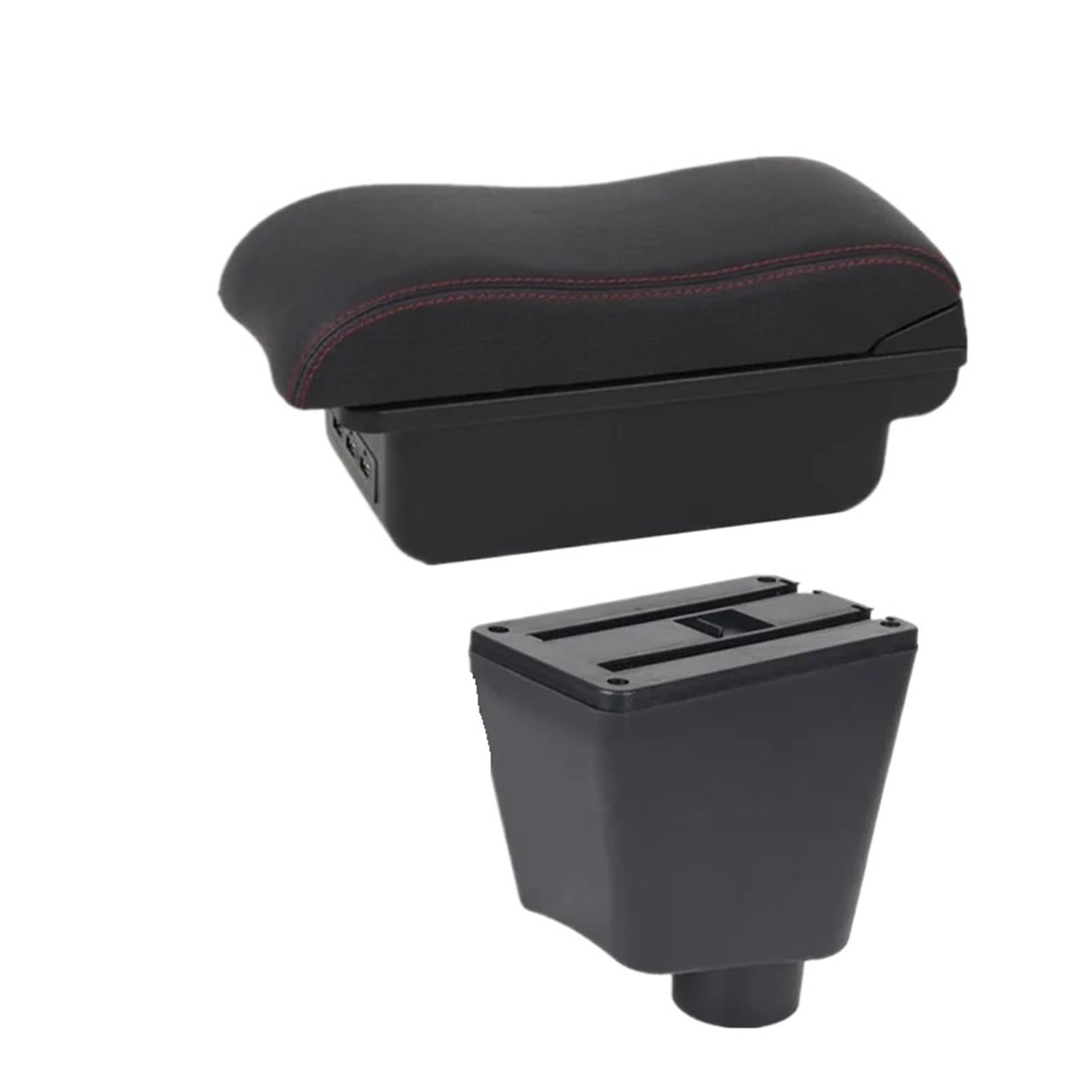 UMDJJU For Clio 4 For Captur For 3 For III IV Armrest Car Box Accessorie Storage Parts Dedicated Interior Retrofit Car Centre Console Armrest Box(B2 red line 3USB)