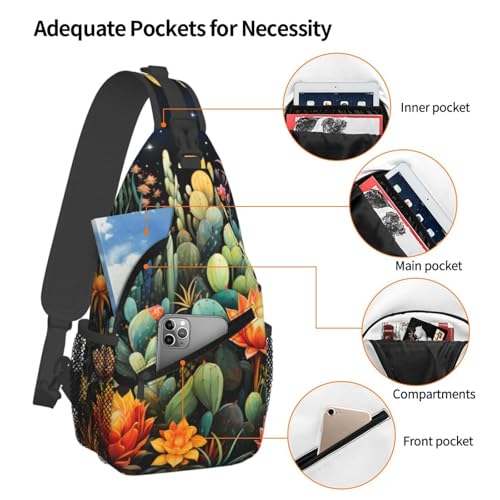 Mochila Pequeña de Hombro con Diseño de Cactus para Senderismo miniatura 4
