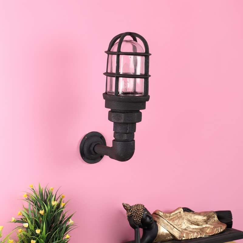 Image of ELIANTE Metal Outdoor Wall Light Black for Living Room, Bedroom, Dining Room, Kitchen | 3 Years Warranty | Free - LED LAMP