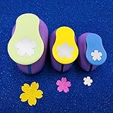 Worldoor Set of 3PCS Cherry Blossoms (5/8 inch+1 inch+1.5 inch) Craft Punch Set Cherry Blossoms Paper Punch Punch Craft Scrapbooking Eva Punches