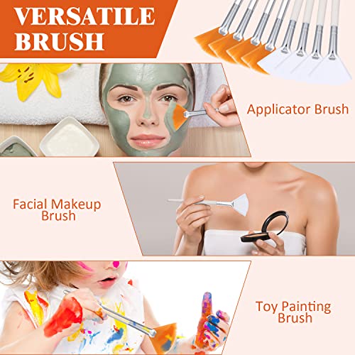 Image of 9 Pieces Facial Fan Mask Brushes, Soft Facial Applicator Brushes Tools for Peel Glycolic Makeup for Mud Cream(White, Yellow)