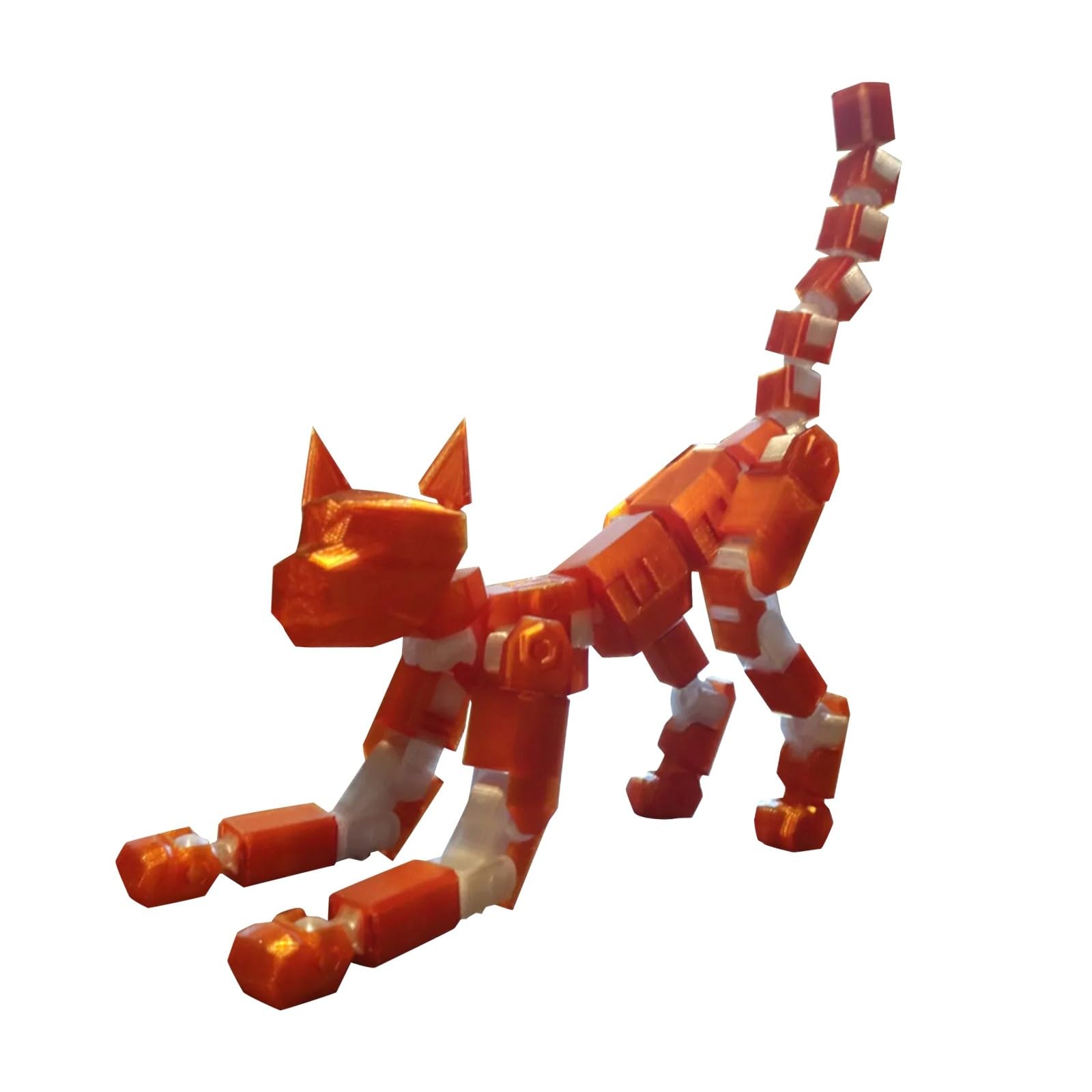 Generic 1PC（Assembly Completed） Robot Dog Action Figure, 2024 New 3D Printed Dog Model, Multi-Joint Movable Robot Dog, PVC Model Full Body Mobile Robot Dog Desktop Decoration Ornament, Saffron
