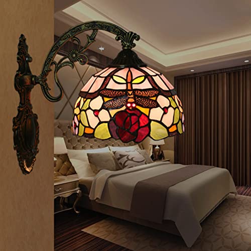 Applique murale Tiffany banquier vitrail libellule salon escalier - 5