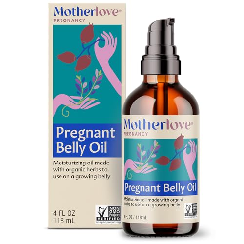 Image of Motherlove Pregnant Belly Oil (4 oz) Natural Moisturizer to Soothe Itchy Skin & Prevent Stretch Marks—Non-GMO, Organic Herbs, Vegan