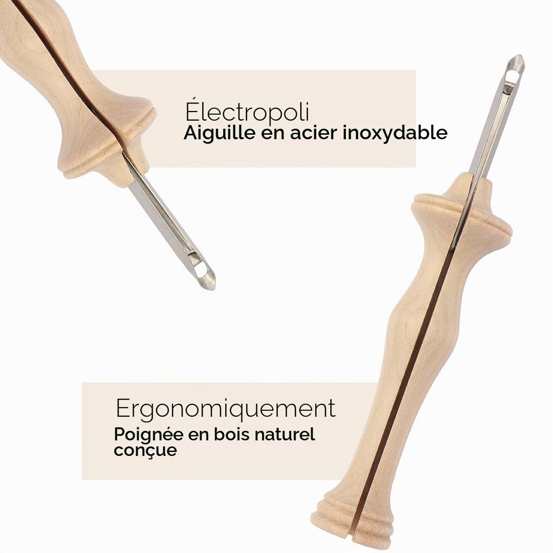 Oxford Punch needle regular Natural Wood 10mm - 1pc