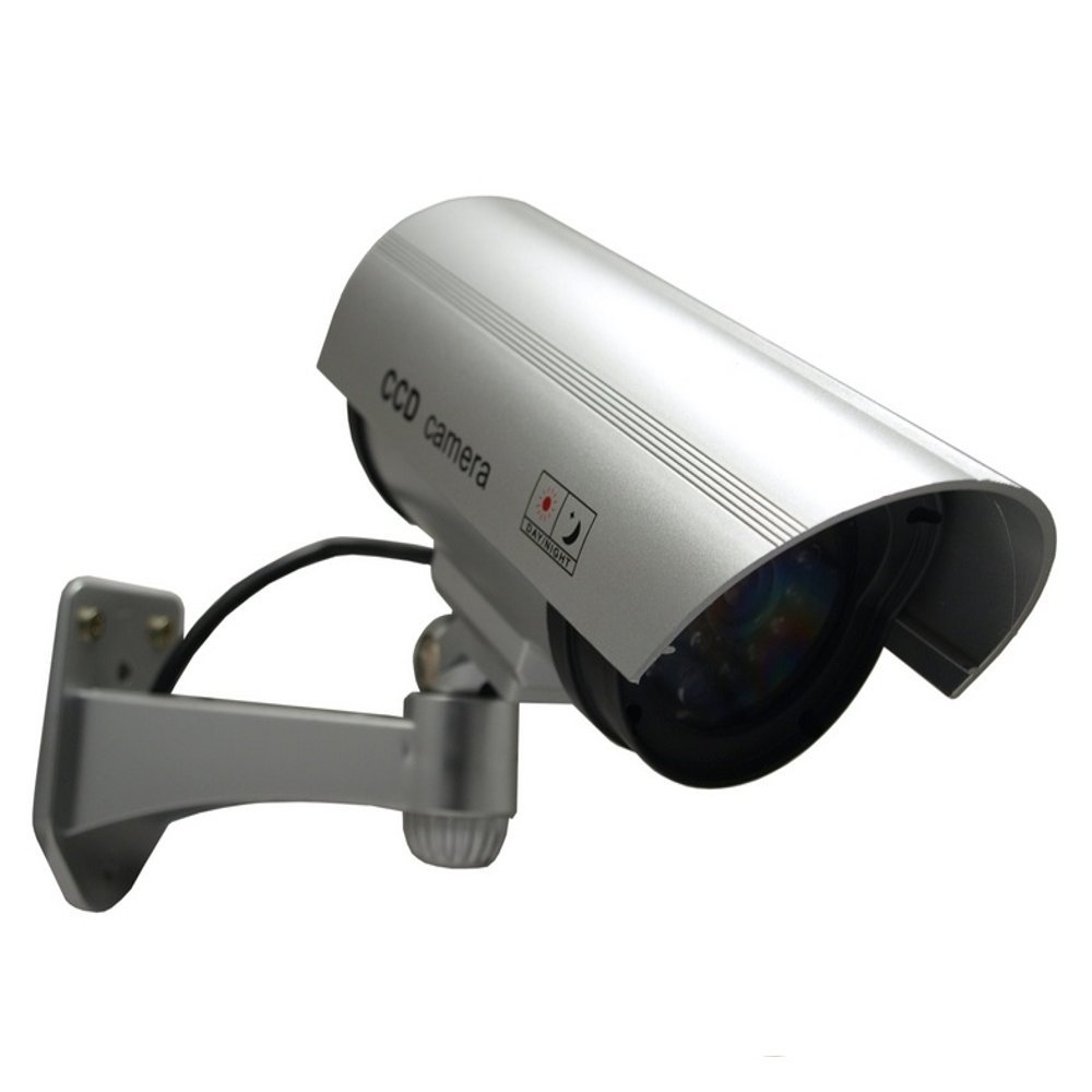 Maclean Videocamera Fittizia IR1100 S con LED e Imitazione IR Telecamera Finta Falsa Dummy Camera Sorveglianza CCTV Colore Argento