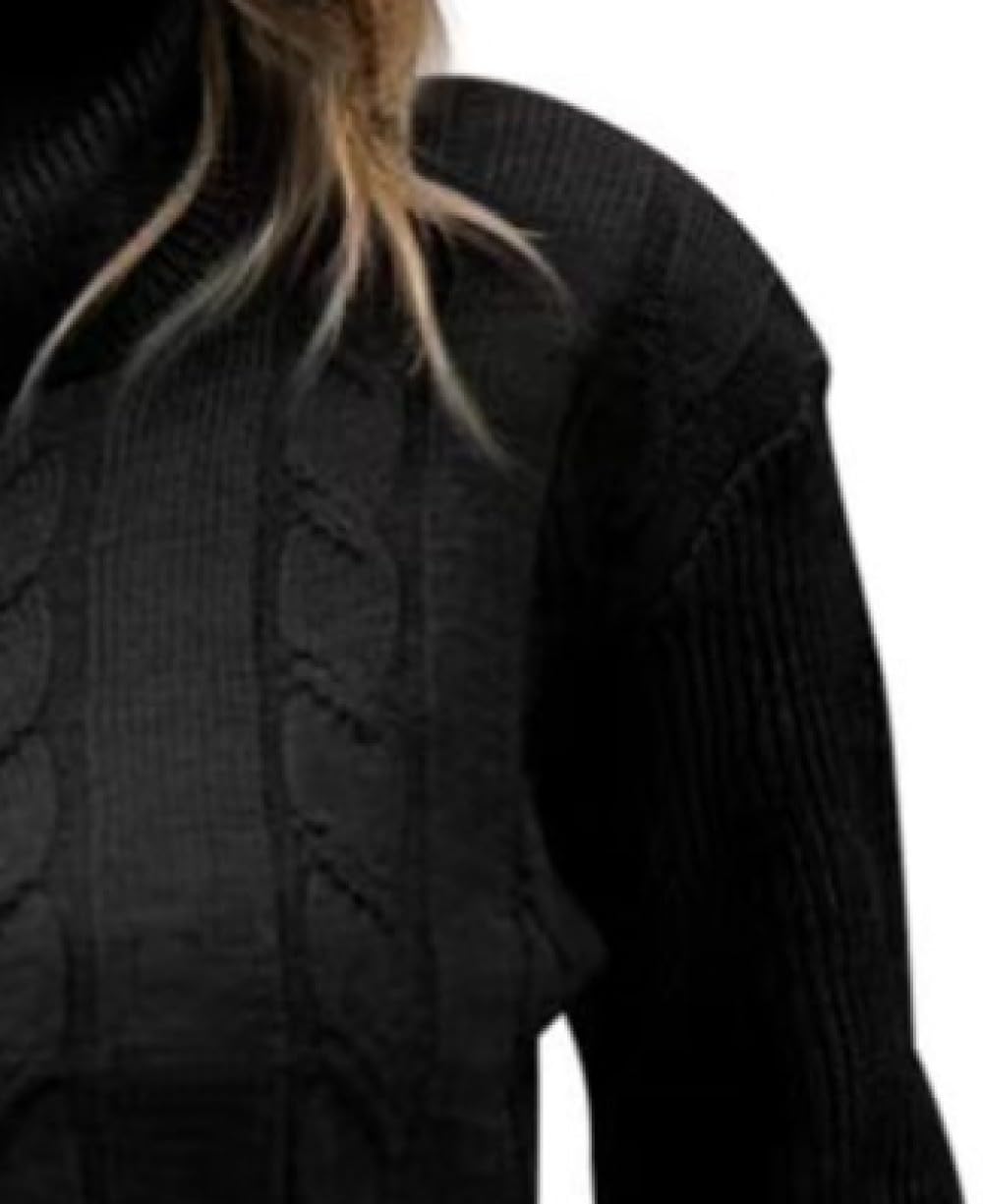 Damen Rollkragenpullover Winter Langarm Grobstrickpullover Eleganter Wollpullover Strickpullover Winter Rollkragenpullover Warme Tops Pullover Strickwaren
