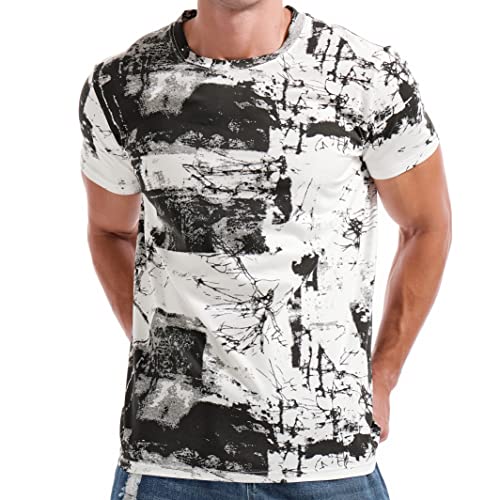 KLIEGOU Mens Hipster Hiphop Tees - Fashion Print T-Shirts