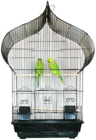 Kahua Kabin Oriental Top Bird Cage - 18" W x 14" D x 34โH - Black
