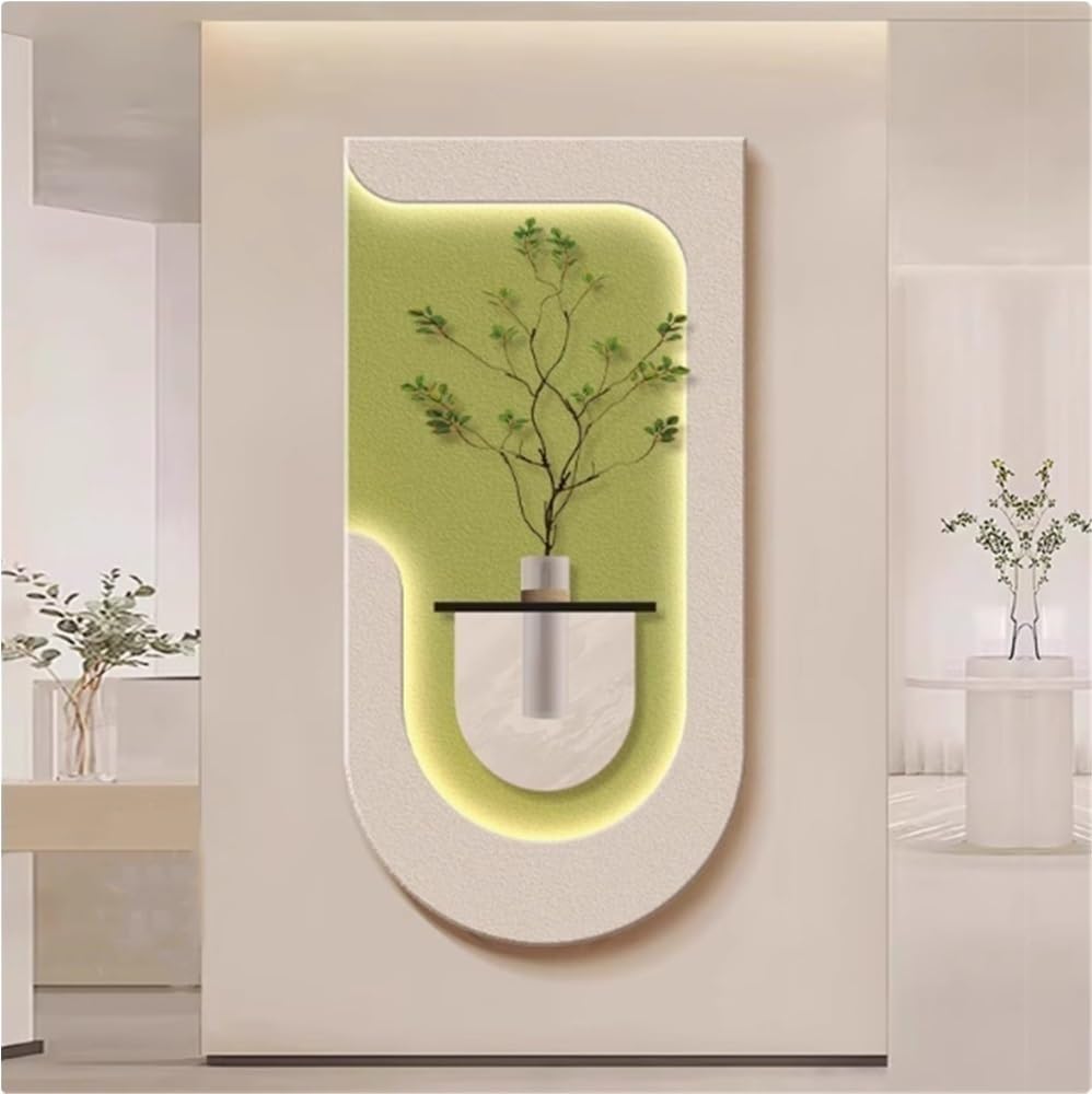 Sandstone Decor Painting, Entrance Foyer Decorative Art, 3D Wall Art with Warm LED Light, LED Decor Light for Hotel Lobby Living Room Bedroom (Beige, 15.7 * 31.5in) - Image 9