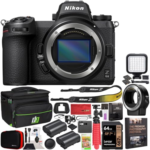 Image of Nikon Z6II Mirrorless Camera | Official USA Partner Model | Body FX-Format Full-Frame 4K UHD 1659 Bundle w /FTZ Lens Mount Adapter + Deco Gear Bag Case + Extra Battery + LED + Photography Pro Kit