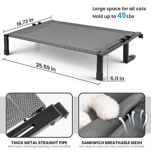 JUNSPOW Perca de janela para gatos, rede para gatos grandes, cama de dormir, resistente, ajustável,