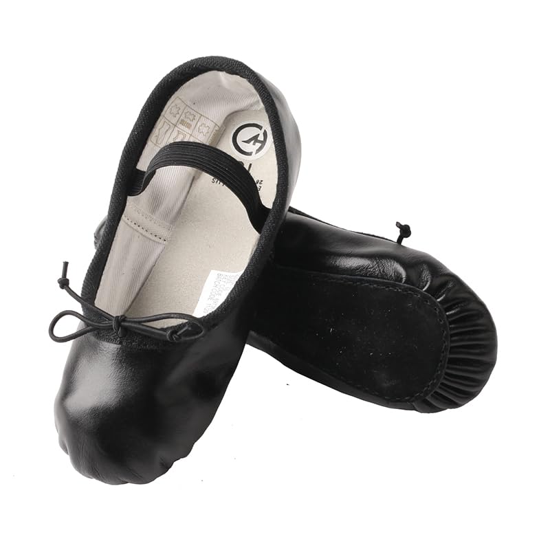 TMA EYES Leather Girl Ballet Shoes Comfortable Cute Dance Split Sole Practice Shoes for Toddler/Little Kid/Big Kid3