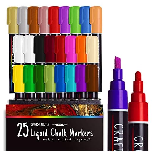 Crafts 4 All Liquid Chalk Markers For Blackboard Signs, Bistro Menu, Car Window Glass - Dry Erase, Washable - 25 Colored Chalk Pens w/Reversible Tips & Tweezers - Bonus White Chalkboard Marker!