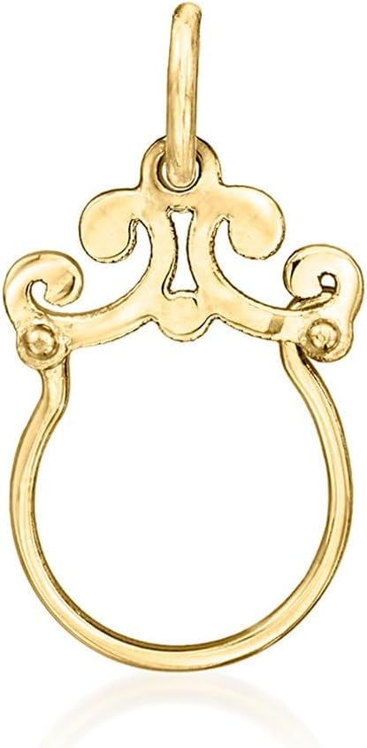 Ross-Simons Italian 14kt Yellow Gold Scrolled Charm Holder Pendant