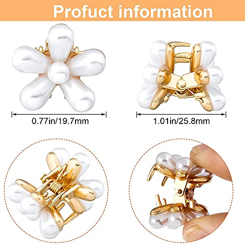 Trendy Club™ 12 Pcs Pearl Mini Claw Clips Flower Design Small Clutcher Ponytail Holder Pearl Hair Pin Grips Barrettes Hair Accessories for Women and Girls 3 51bkYCWweuL. SL500