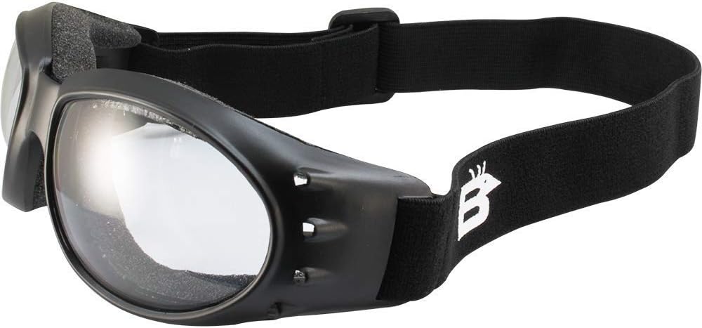 BirdzEyewear Eagle Padded Sport Riding Goggle Matte Black Frame with Photochromic Clear to Smoke Lens