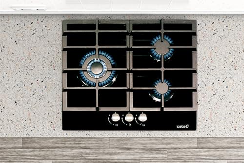 Miniatura 2 de Cata Encimera De Gas Modelo Lcib 6021 Bk Encimeras De Gas Butano 3 Quemadores De Gas Placa Cristal Gas Ancho De 59 Cm Potencia Total 6,25kw