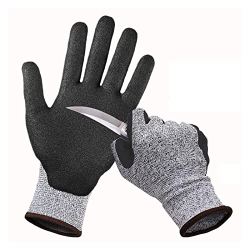 Guantes Anticorte, Guante de Metal de alambre resistente a las puñaladas a prueba de cortes de nivel 5, guantes de corte de carnicero for ostras, guantes de trabajo de cocina for jardinería(XL)