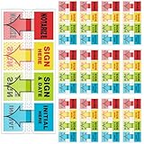 800 Pcs Perkoop Sign Here Notarize Initial Here Sign and Date Tabs Stickers Flags for Office School Students Notebook Annotating Books Notary Books