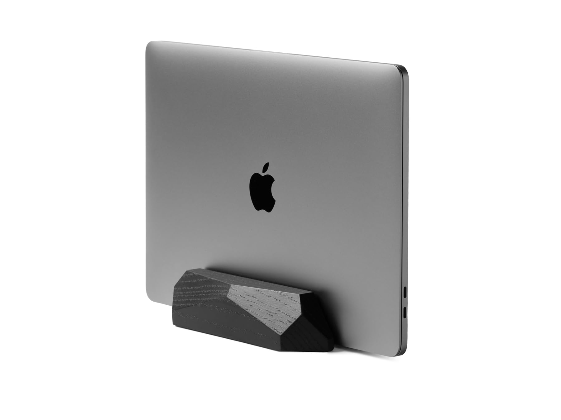 Oakywood Supporto verticale per laptop - Scrivania con supporto per laptop - Compatibile con MacBook Pro, MacBook Air, iPad - Realizzato a mano in rovere tinto nero - Supporto per laptop