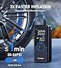 Tire Inflator Portable Air Compressor,4X Faster Inflation Cordless Tire Air Pump with Digital Gauge,Auto Shut-Off,LED Light,Electric Air Pump for Car Tires,SUV, Motorcycle, Bike, Balls(BLUE) #1