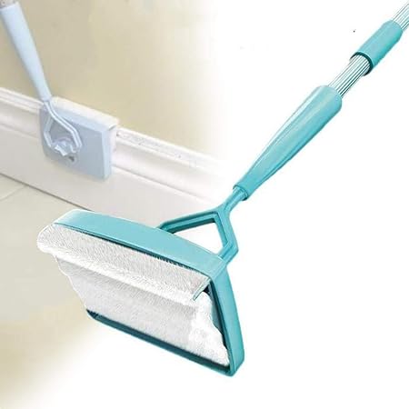 Amazon De Baseboard Buddy Cleaner Mop Reinigungsstange Mit Einziehbarem Griff Reinigungsburste Mit 360 Grad Drehung Effiziente Reinigung Fur Gerade Sockelleisten