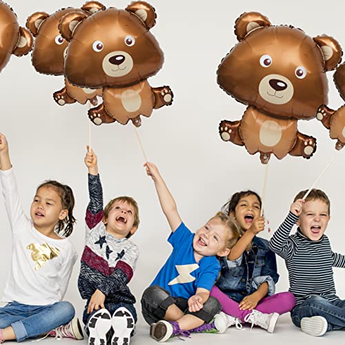 6Pcs 32 Inch Bear Balloons Cute Brown Bear Shaped Animal Theme Balloons Bear Baby Shower Decorations Supplies For Kids Christmas Balloons, Holiday Gift, Party Decor #TOP5