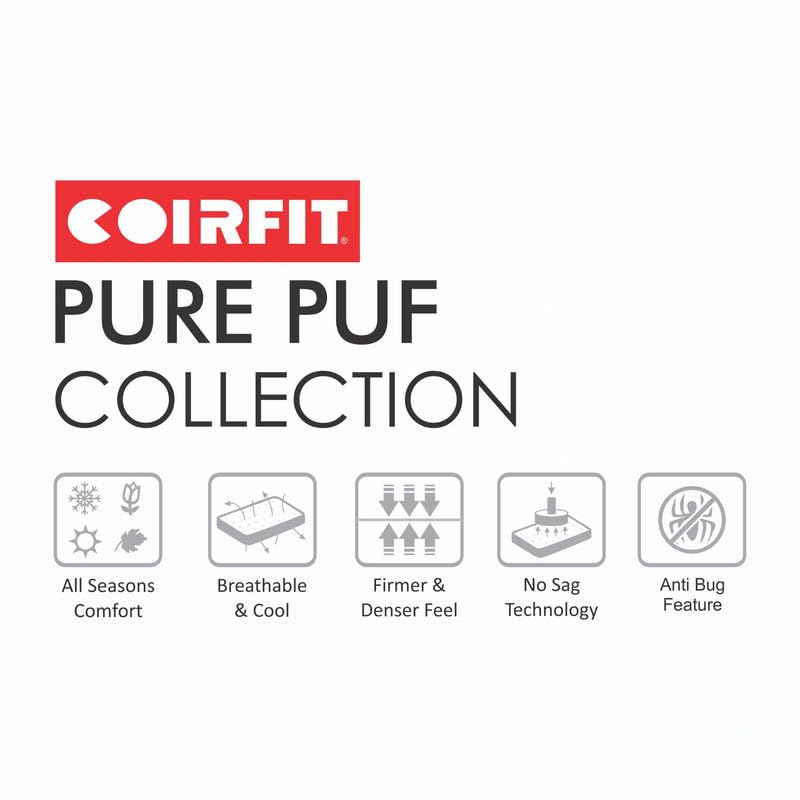 Image of Coirfit HR Luxe with NIVF Technology 5 Inch Single Size Memory Foam Mattress (72X30 Inches), Both Side Quilted, Soft Relax Comfort, with HR Foam Foam| 11-Year Warranty