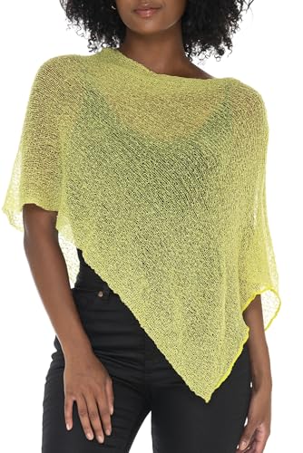 Image of SHU-SHI Womens Sheer Knit Poncho Shrug Lightweight Cover Up One Size Fits Most
