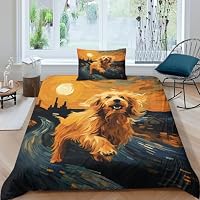Biancheria da letto 135 x 200 cm, motivo gatto Kawaii con stampa 3D, set copripiumino con chiusura lampo, per bambini e adolescenti, in morbida microfibra con 2 federe 80 x 80 cm
